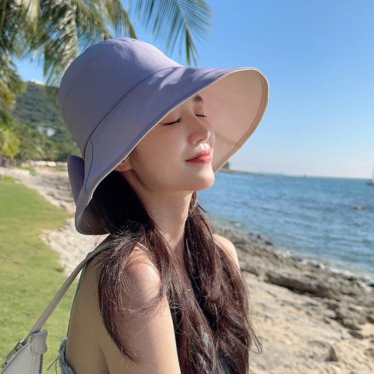 流行帽子|夏季漁夫帽百搭休閒遮陽帽女大檐遮臉顯臉小防曬防紫外線太陽帽子「C2315」24.04-3