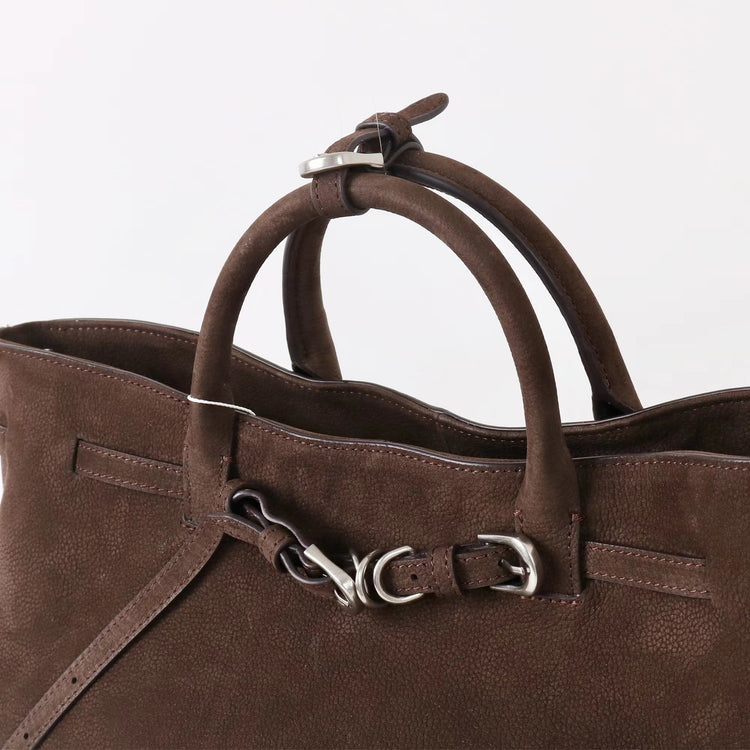 質感真皮|2025新款復古休閒麂皮包通勤百搭極簡皮帶扣設計斜背女小眾托特包「5797」25.09-4