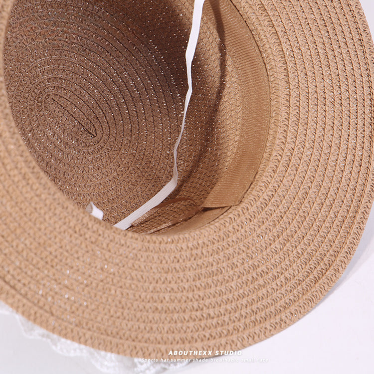 流行帽子|夏季新款蕾絲帽子女戶外防紫外線草帽沙灘防曬遮陽太陽帽潮漁夫帽「C5276」25.05-3