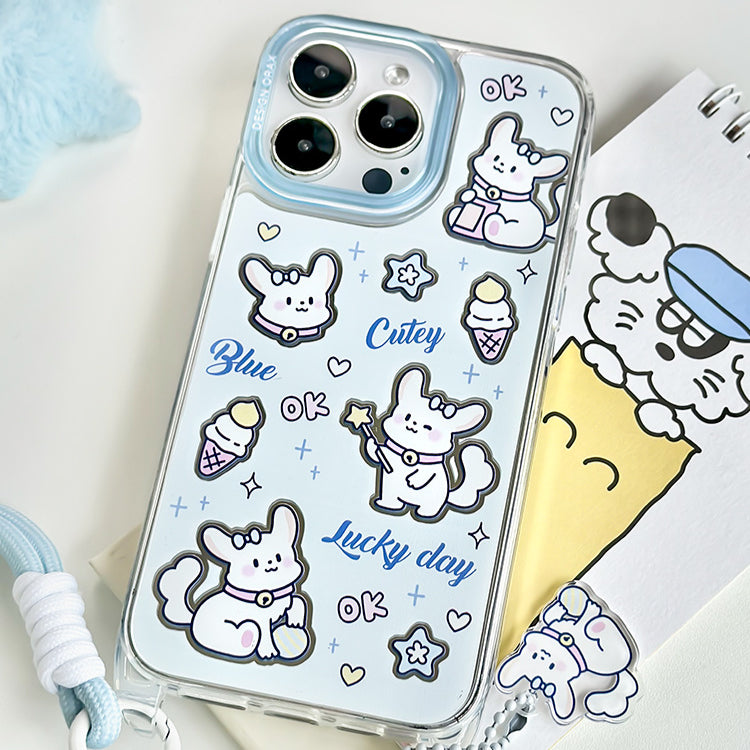 手機殼|iPhone14pro適用12掛繩鏡面殼15promax卡通11蘋果13手機殼「WM0477」24.07