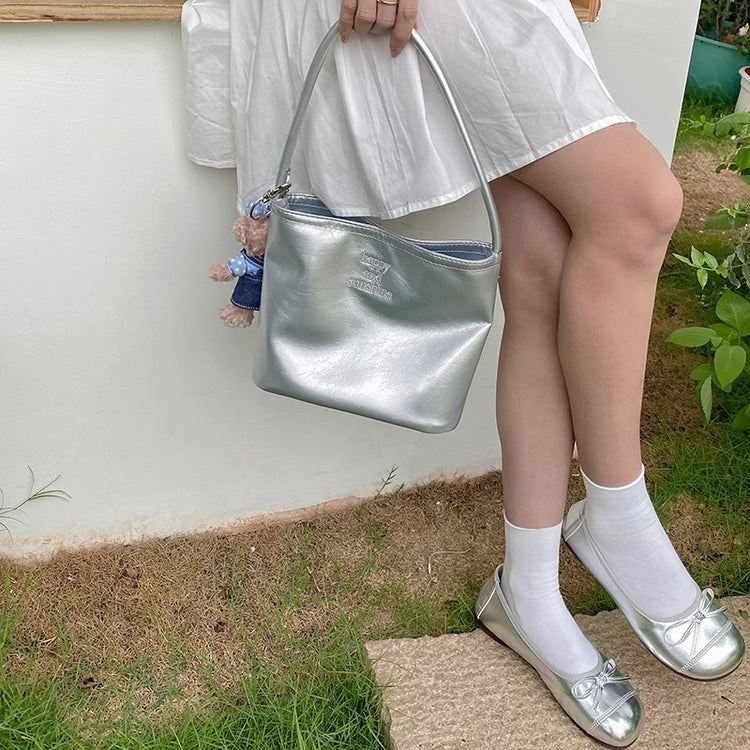 日韓流行|韓國小眾時尚高顏值通勤包刺繡尼龍腋下包休閒百搭包女托特手提包「9339#」24.06-4