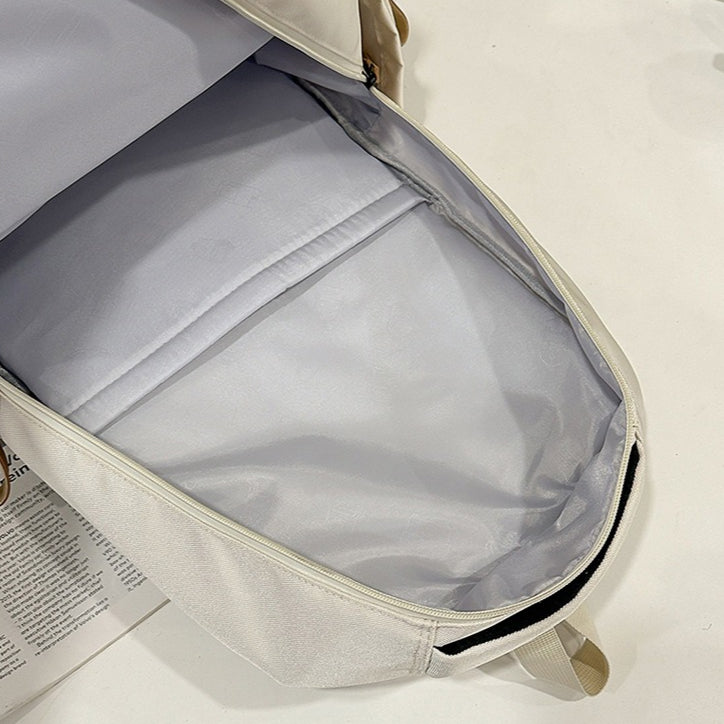 致青春|簡約百搭學生書包女大容量休閒旅行雙肩包潮流設計感百搭雙肩背包「6017-142」25.12-2