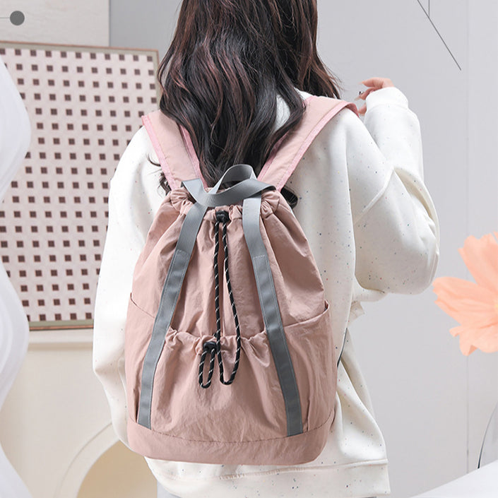 致青春|新款抽繩雙肩包騎行背包大學生羽毛球包大容量運動休閒旅行包「2025-4-125」25.07-4