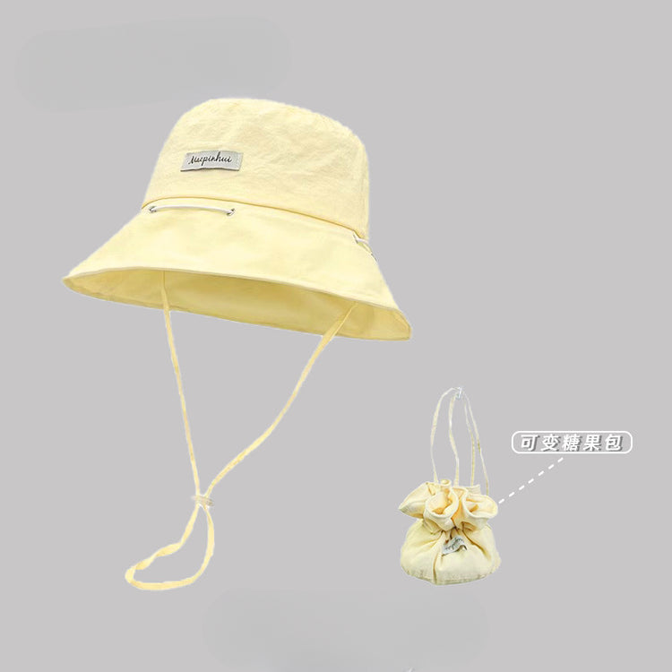 流行帽子|2025夏季韓版漁夫帽女新款防曬帽子速乾透氣可當包包顯臉小遮陽帽「C5285」25.06-1