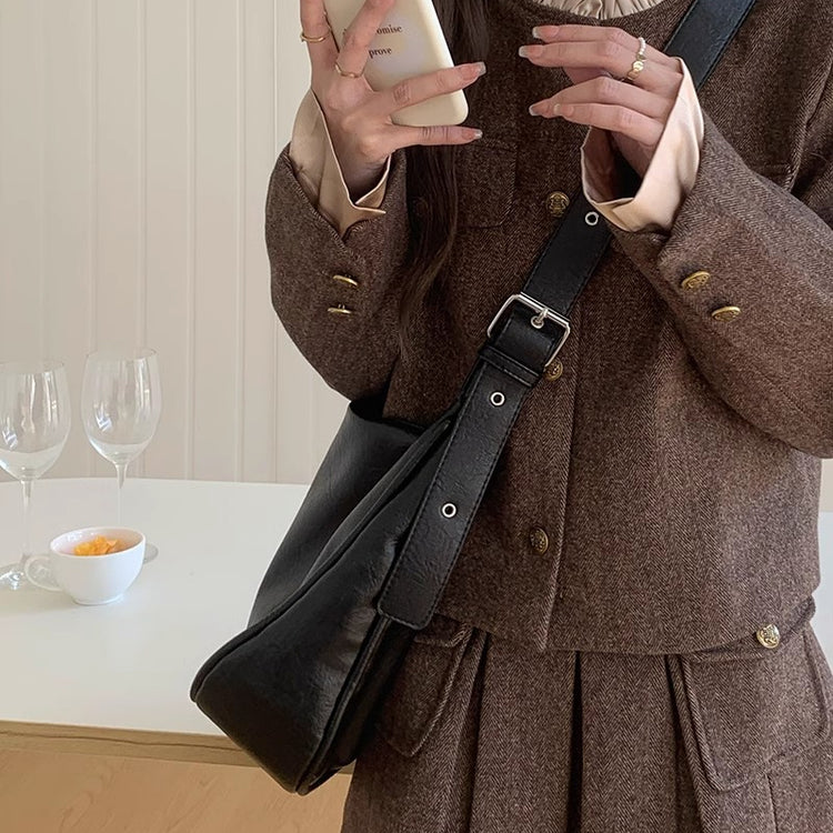 日韓流行|高級感大容量包包女2024新款春秋復古時尚單肩包小眾百搭托特包「9303#」24.02-1