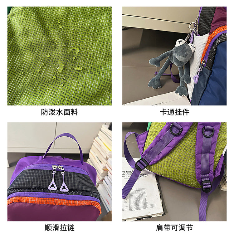 致青春 | 潮酷戶外出行大容量背包情侶撞色潮牌旅行包時尚休閒雙肩包「289-136」25.08-1