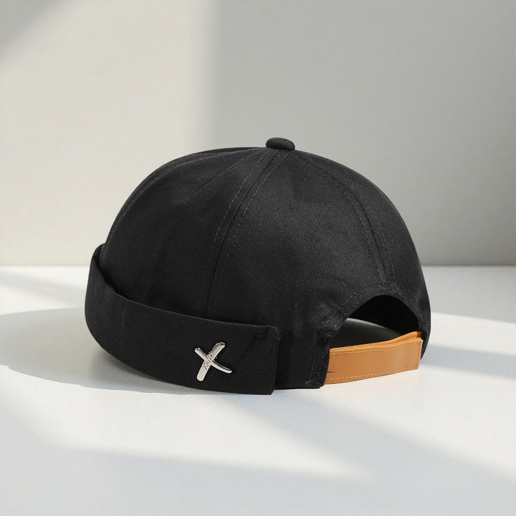 流行帽子|帽子男瓜皮帽日系地主帽韓版街頭潮人嘻哈帽無檐女雅痞時尚地痞帽「C2584」25.09-3
