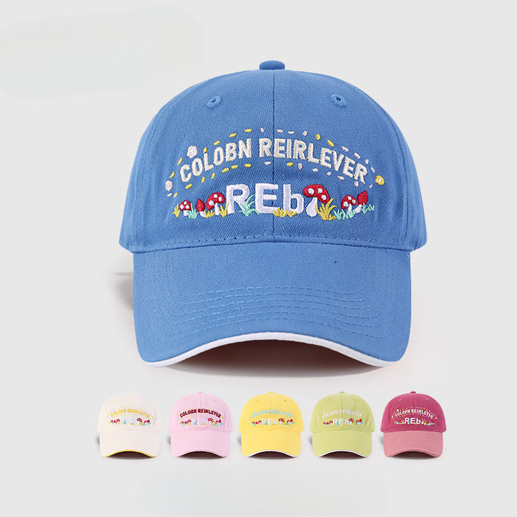 流行帽子|網紅花朵字母刺繡帽子女棒球帽春夏甜美百搭遮陽帽顯臉小鴨舌帽潮「C5205」25.04-4