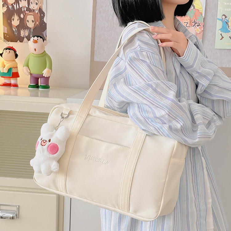 致青春|可愛痛包日系少女通勤百搭手提包大容量單肩包學院風透明包「654-23」24.10-2