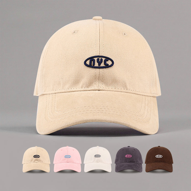 流行帽子|時尚字母刺繡帽子男女四季百搭休閒棒球帽戶外顯臉小遮陽鴨舌帽子「C3635」25.07-4