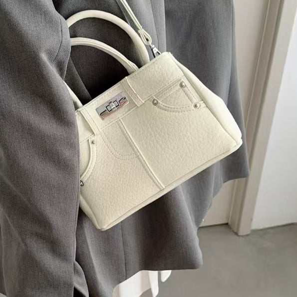 日韓流行|夏季新款法式手提包包女小眾高級感百搭凱莉包時尚通勤單肩斜挎包「9096#」25.02-2