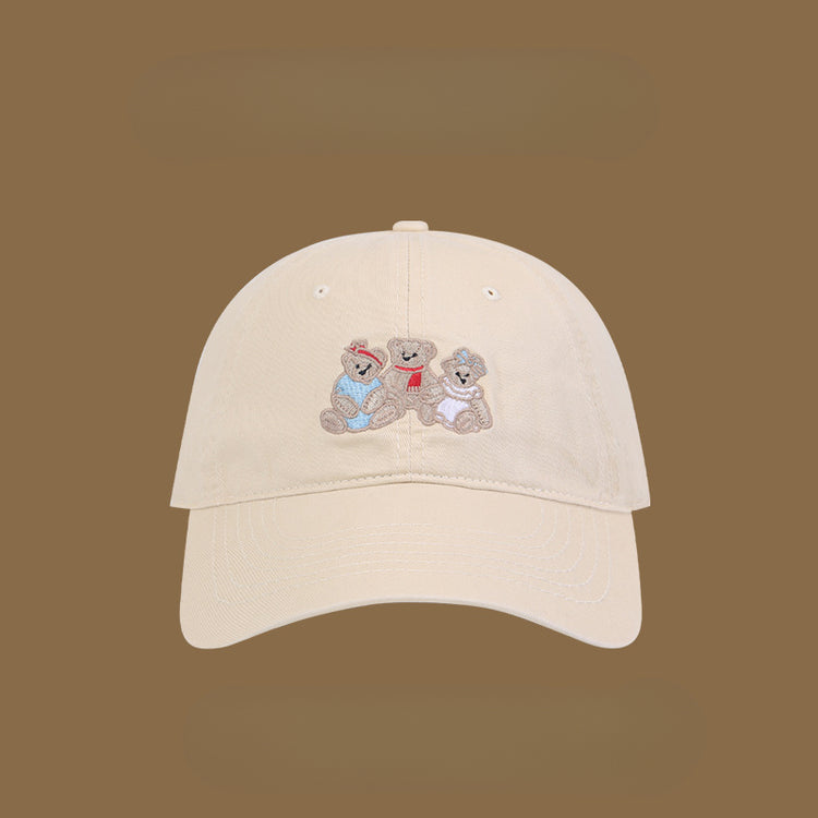 流行帽子|帽子春夏小熊刺繡棒球帽高級感四季百搭遮陽帽韓版休閒可愛鴨舌帽「C4914」25.02-1