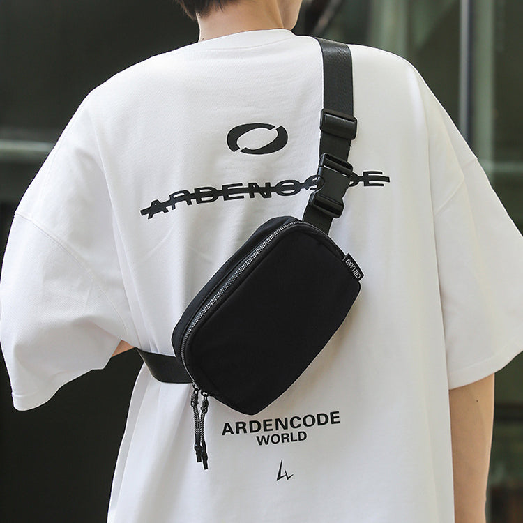 致青春|胸包2024秋季新款尼龍布腰包橫款單肩包跨境風潮休閒男女斜挎小包「302-113」24.09-3