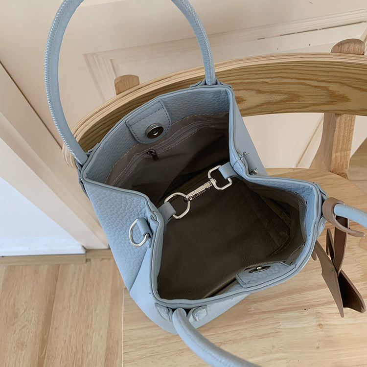 日韓流行|高級感時尚春夏小包包女2025新款百搭斜挎水桶包時尚手提菜籃子包「9537#」25.03-2
