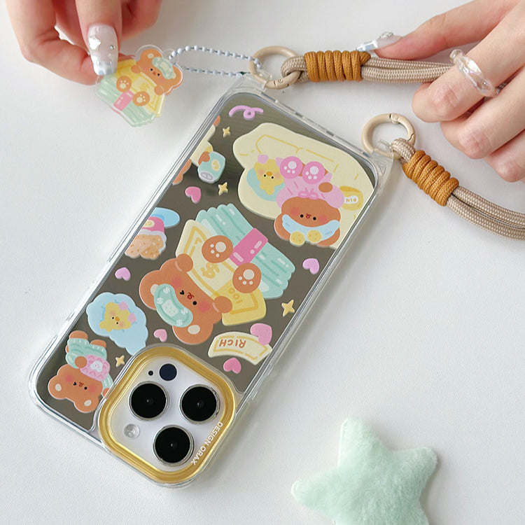 手機殼|13promax卡通11蘋果15手機殼女iPhone14pro適用12掛繩鏡面殼「WM0625」24.07
