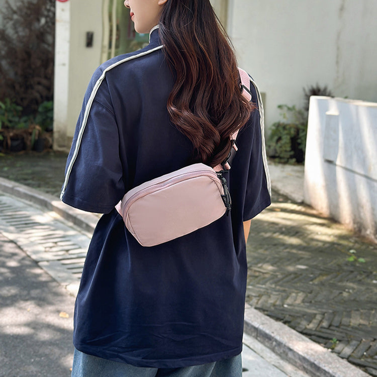 致青春|胸包2024秋季新款尼龍布腰包橫款單肩包跨境風潮休閒男女斜挎小包「302-113」24.09-3