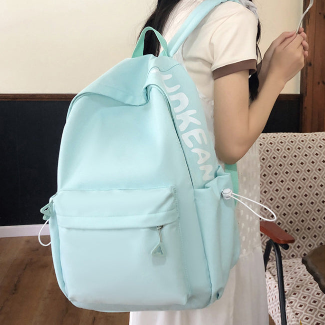 致青春|日系簡約字母休閒雙肩包甜美小清新大容量背包初高中輕便學生書包「8920-125-127」24.06-3