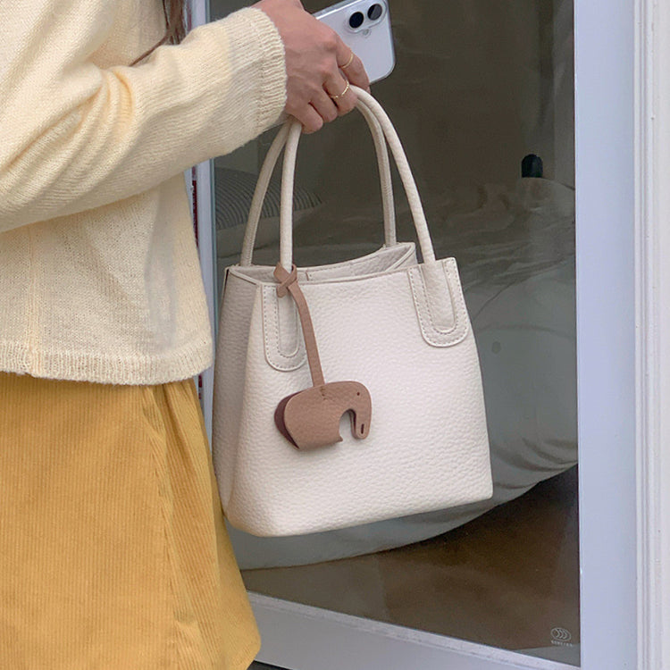 日韓流行|高級感時尚春夏小包包女2025新款百搭斜挎水桶包時尚手提菜籃子包「9537#」25.03-2