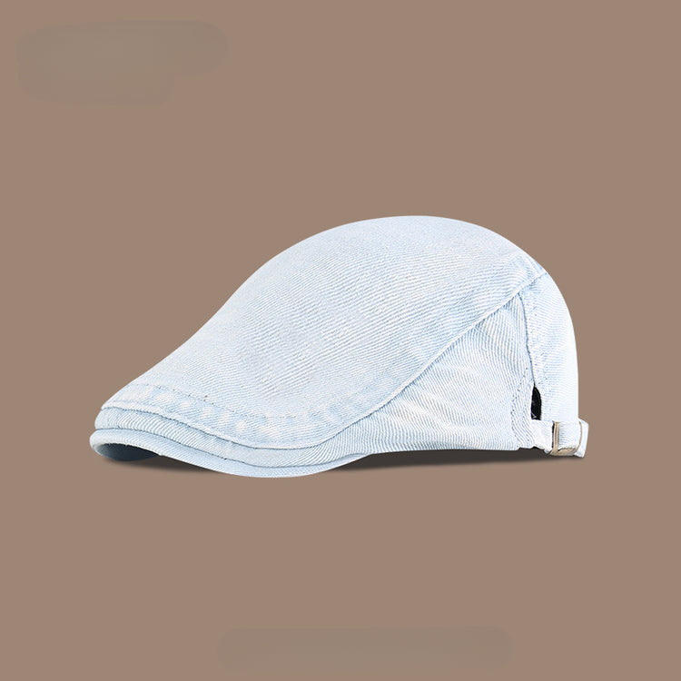 流行帽子|日系牛仔前進帽子男潮牌時尚街頭畫家帽英倫風文藝復古報童帽子女「C4108」25.08-3