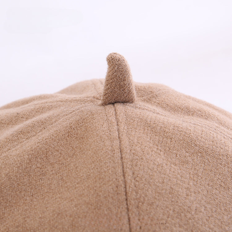 流行帽子|2025秋季新款毛呢貝雷帽女顯臉小百搭休閒畫家帽復古英倫風八角帽「C5489」25.08-3