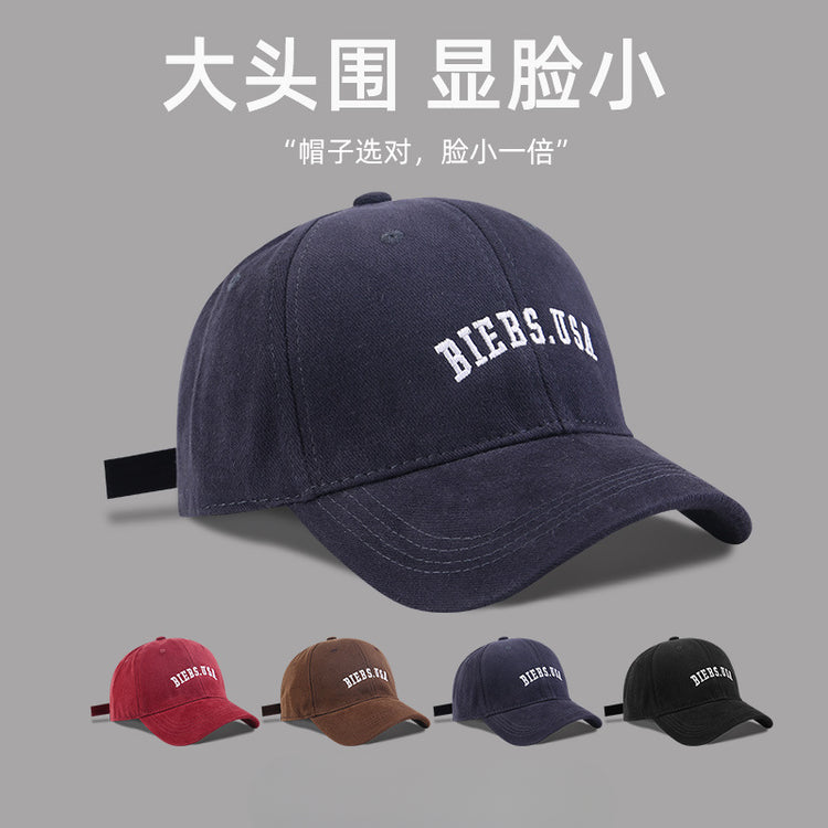 流行帽子|大頭圍顯臉小帽子女美式休閒棒球帽學生情侶百搭鴨舌帽戶外遮陽帽「C5106」25.03-3