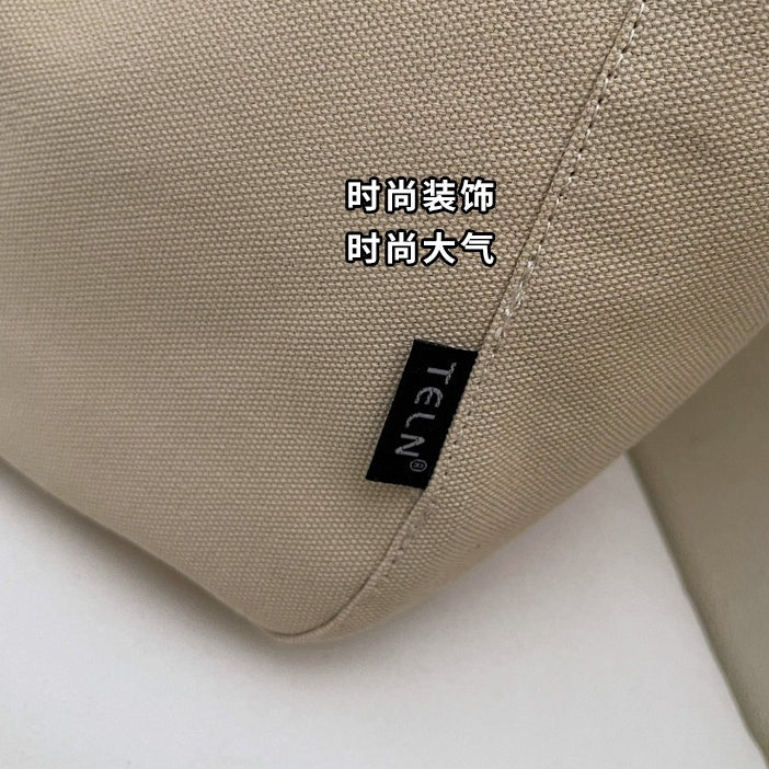 致青春|簡約手提帆布包包女2025秋冬新款百搭刺繡手拎布包學生單肩斜挎包「1805-125」25.09-5