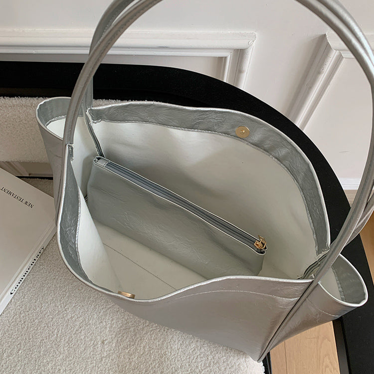 日韓流行|美拉德大容量包包女2025新款休閒質感軟皮通勤包時尚單肩包托特包「9260#」25.03-1