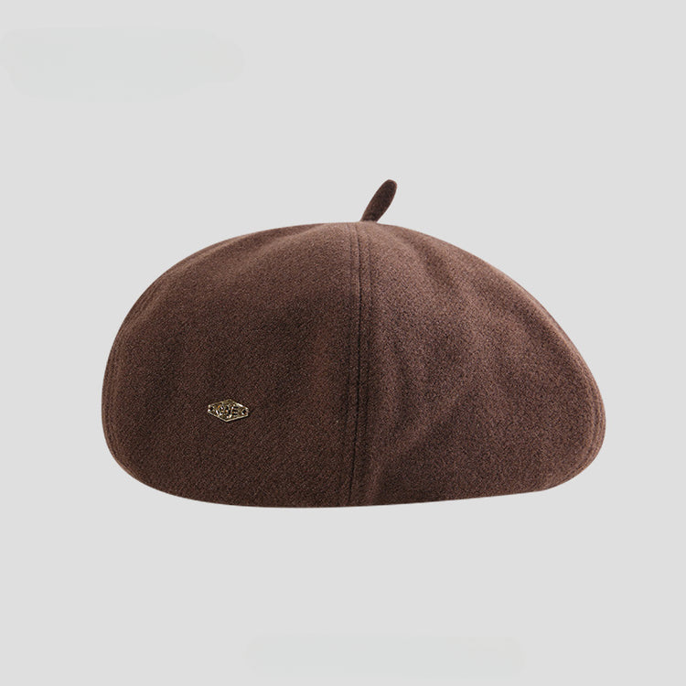 流行帽子|2025秋季新款毛呢貝雷帽女顯臉小百搭休閒畫家帽復古英倫風八角帽「C5489」25.08-3