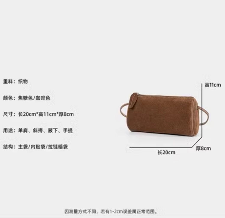 日韓流行|2025秋冬新款磨砂包女小眾時尚休閒復古絨面枕頭包單肩斜跨包女包「9654#」25.10-2