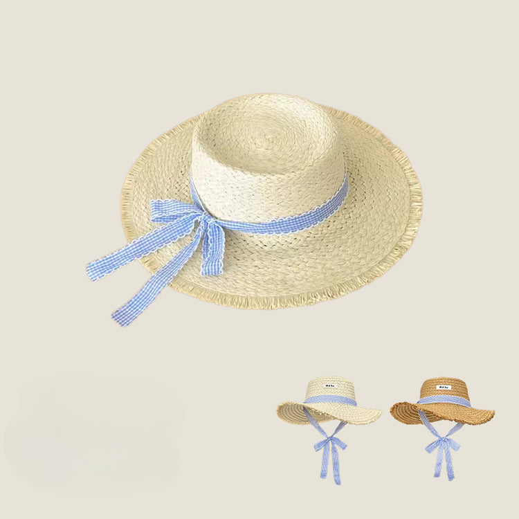 流行帽子|法式優雅韓系甜美大檐帽子女夏季海邊度假沙灘遮陽草帽潮防曬帽子「C5284」25.06-1