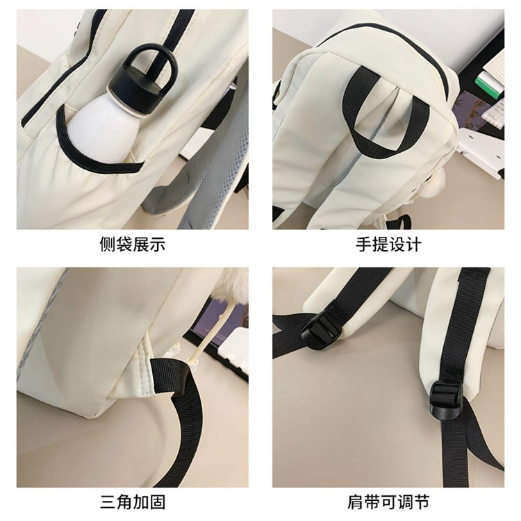 致青春 | 日系純色褶皺尼龍雙肩包男大容量輕便休閒旅行背包女大學生電腦包「1806-127」24.07-1