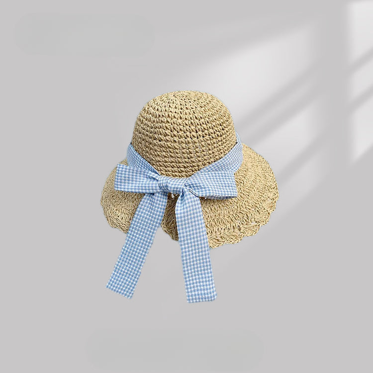 流行帽子|蝴蝶結編織帽子女夏季海邊度假草帽防曬遮陽帽法式防紫外線太陽帽「C5174」25.04-3