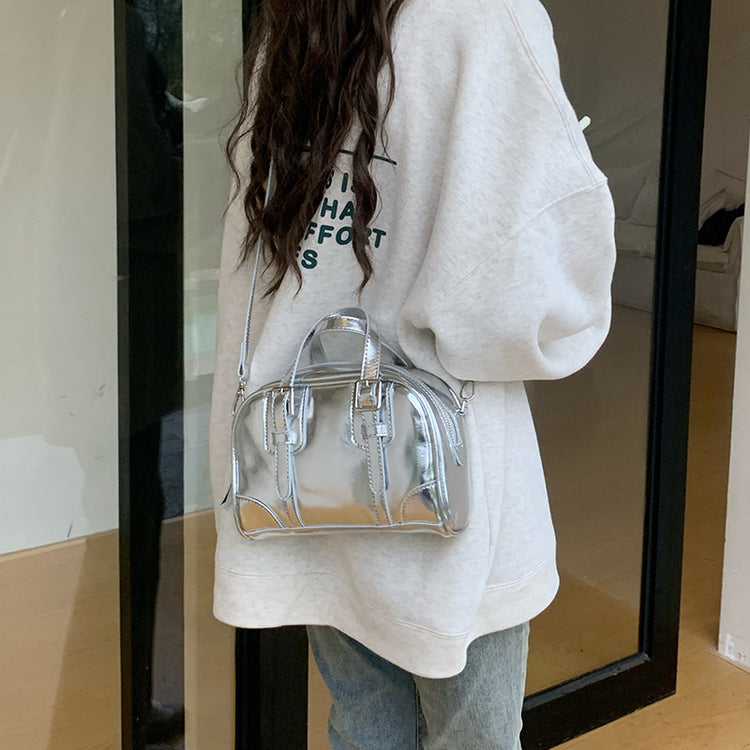 日韓流行|自製包包女2024新韓系ins秋冬復古黑色手提小包肩包斜背包「9313#」24.03-3