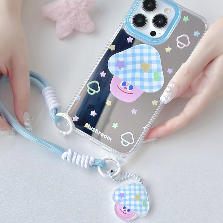手機殼|蘋果15手機殼女款用12掛繩鏡面殼13pro適用iPhone14promax「WM0624」24.07
