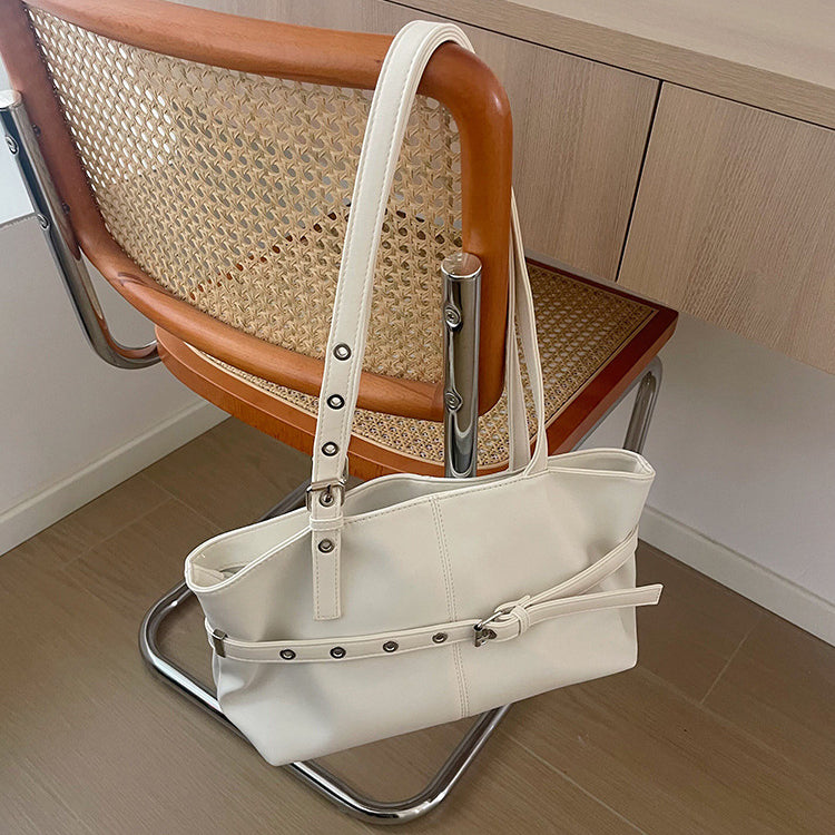 日韓流行|小眾設計韓版腋下包秋冬新款大容量通勤百搭托特包機車風單肩包女「F9032」25.09-2