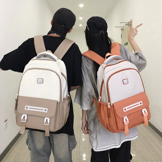 致青春|雙肩包男士簡約大容量電腦旅行背包韓版翻蓋大學生情侶雙肩包「543-133」24.09-2