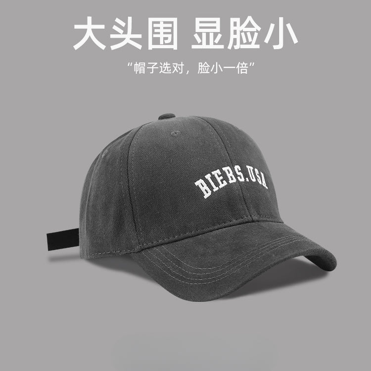 流行帽子|大頭圍顯臉小帽子女美式休閒棒球帽學生情侶百搭鴨舌帽戶外遮陽帽「C5106」25.03-3