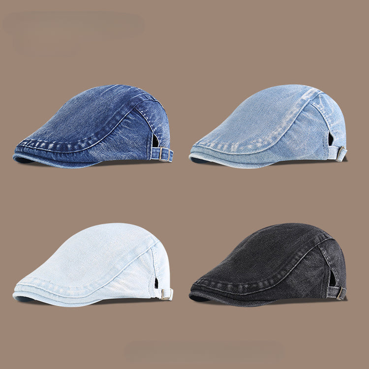 流行帽子|日系牛仔前進帽子男潮牌時尚街頭畫家帽英倫風文藝復古報童帽子女「C4108」25.08-3