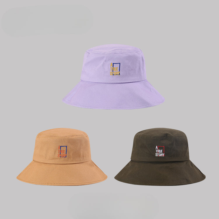 流行帽子|學生情侶帽子女韓版百搭字母刺繡漁夫帽日系簡約遮陽盆帽太陽帽男「C2485」25.04-2