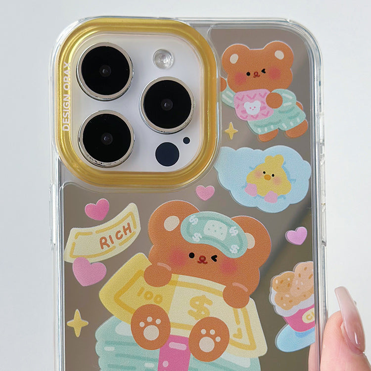 手機殼|13promax卡通11蘋果15手機殼女iPhone14pro適用12掛繩鏡面殼「WM0625」24.07