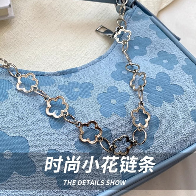 日韓流行 | 高級感小眾設計包包女2025新款韓版單肩腋下包洋氣印花百搭斜挎包「9573#」25.04-3