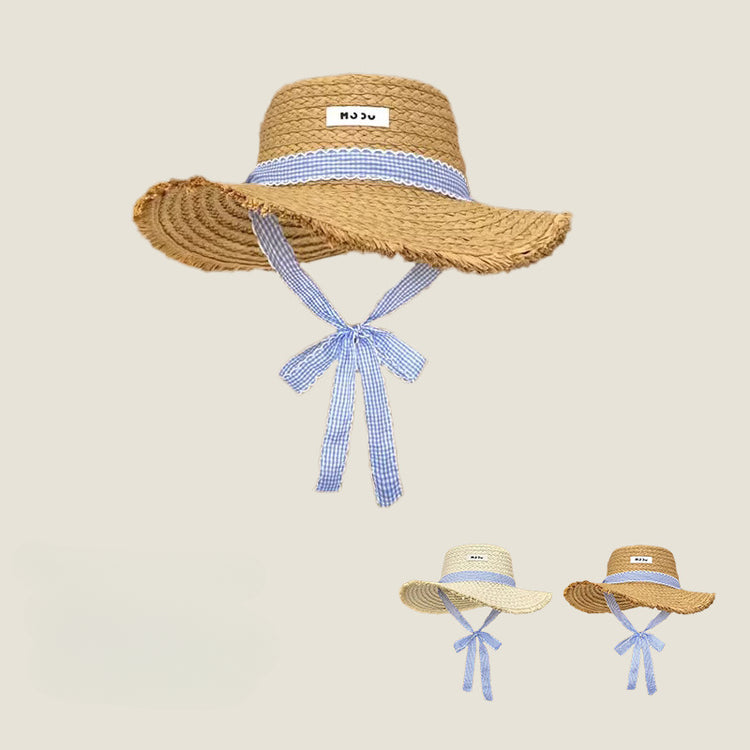 流行帽子|法式優雅韓系甜美大檐帽子女夏季海邊度假沙灘遮陽草帽潮防曬帽子「C5284」25.06-1