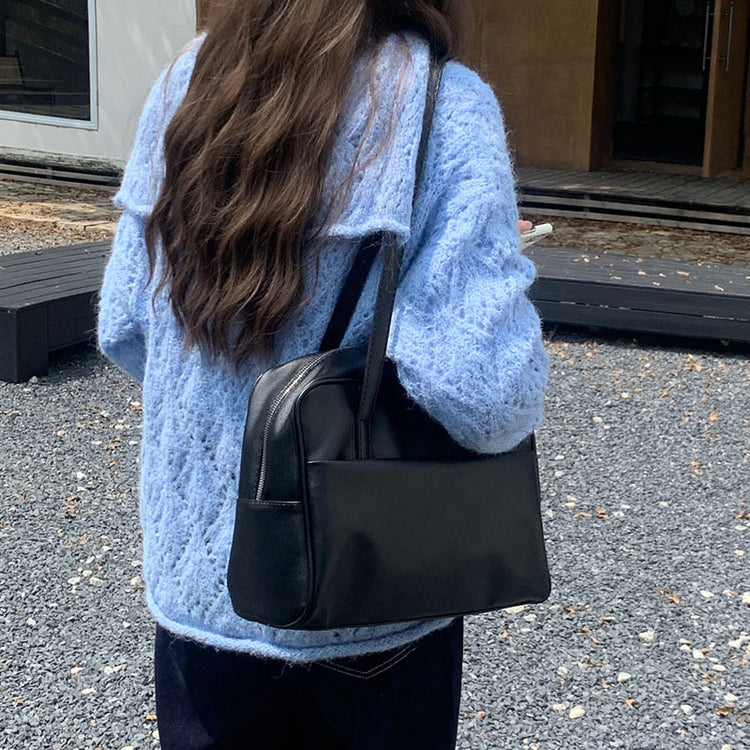 日韓流行|韓國版大容量單肩包包女士秋季2024新款復古腋下包百搭大容量托特包「D8917」24.10-2