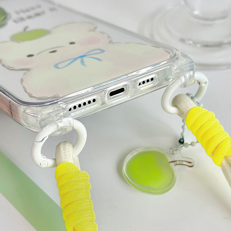 手機殼|iPhone15pro適用12/13promax卡通11蘋果15掛繩鏡面手機殼批發「WL0034」24.07