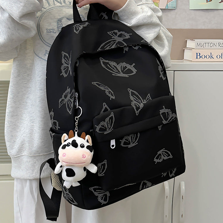 致青春|雙肩包女日系ins風蝴蝶設計背包外出旅遊輕便背包大容量學生書包「8084-125」24.10-3