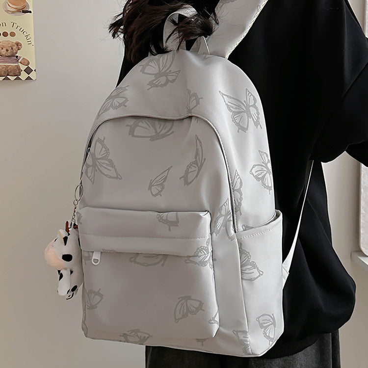 致青春|雙肩包女日系ins風蝴蝶設計背包外出旅遊輕便背包大容量學生書包「8084-125」24.10-3