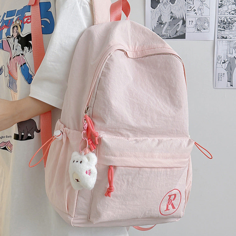 致青春|小清新休閒書包女大學生ins大容量簡約背包國中高中生百搭雙肩包「1018-125」25.09-2