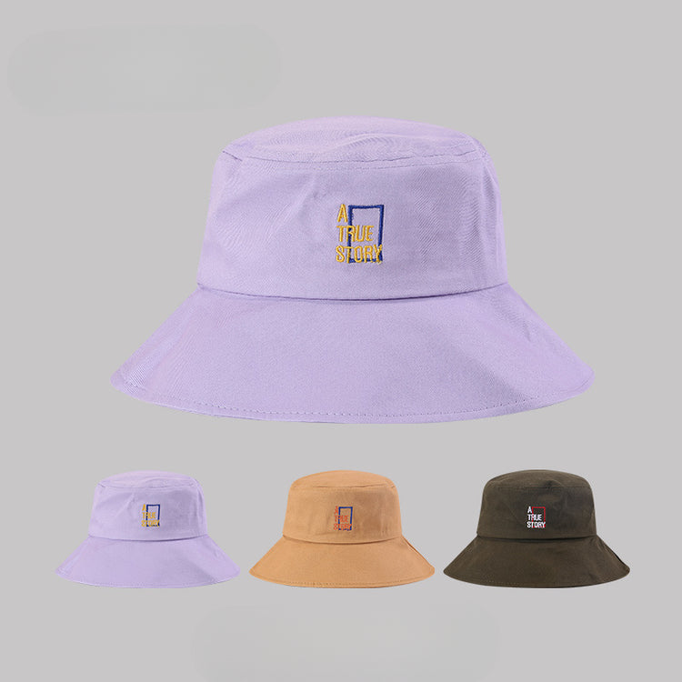 流行帽子|學生情侶帽子女韓版百搭字母刺繡漁夫帽日系簡約遮陽盆帽太陽帽男「C2485」25.04-2