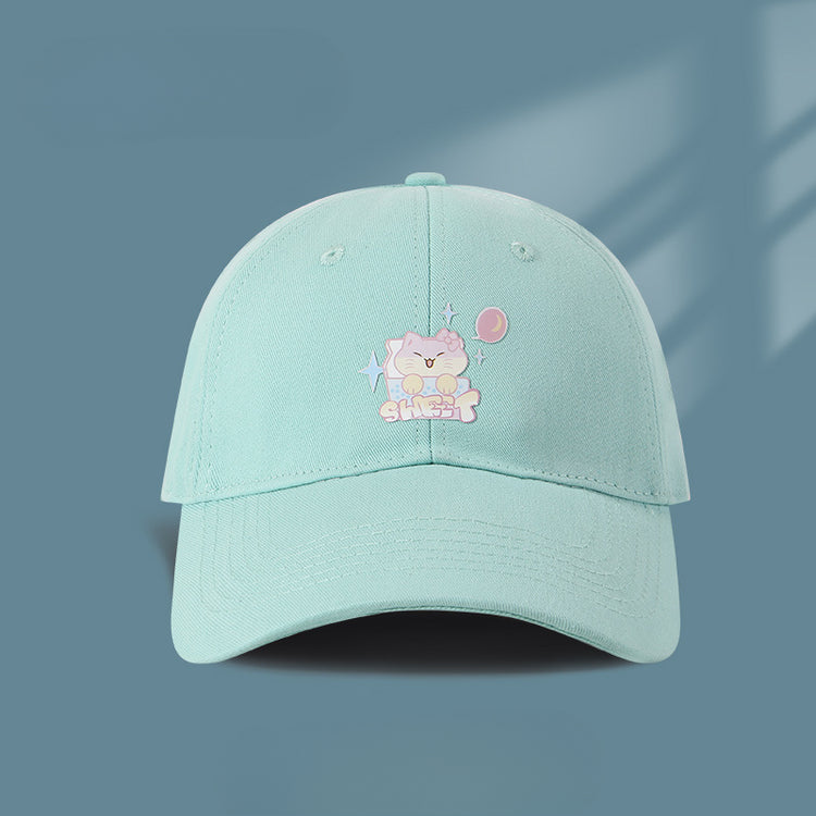 流行帽子|新款可愛貓咪帽子女春夏百搭遮陽鴨舌帽韓版日系學生情侶棒球帽男「C5244」25.04-5