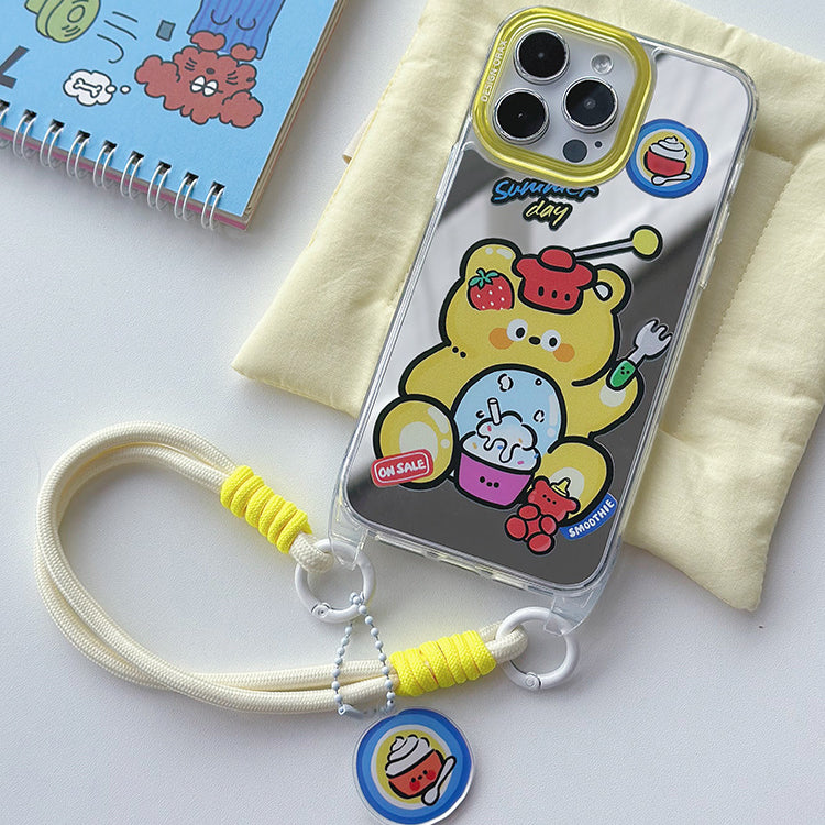 手機殼|蘋果15掛繩鏡面iPhone14pro適用12/11promax手機殼蘋果殼夏天「LR0856」24.07
